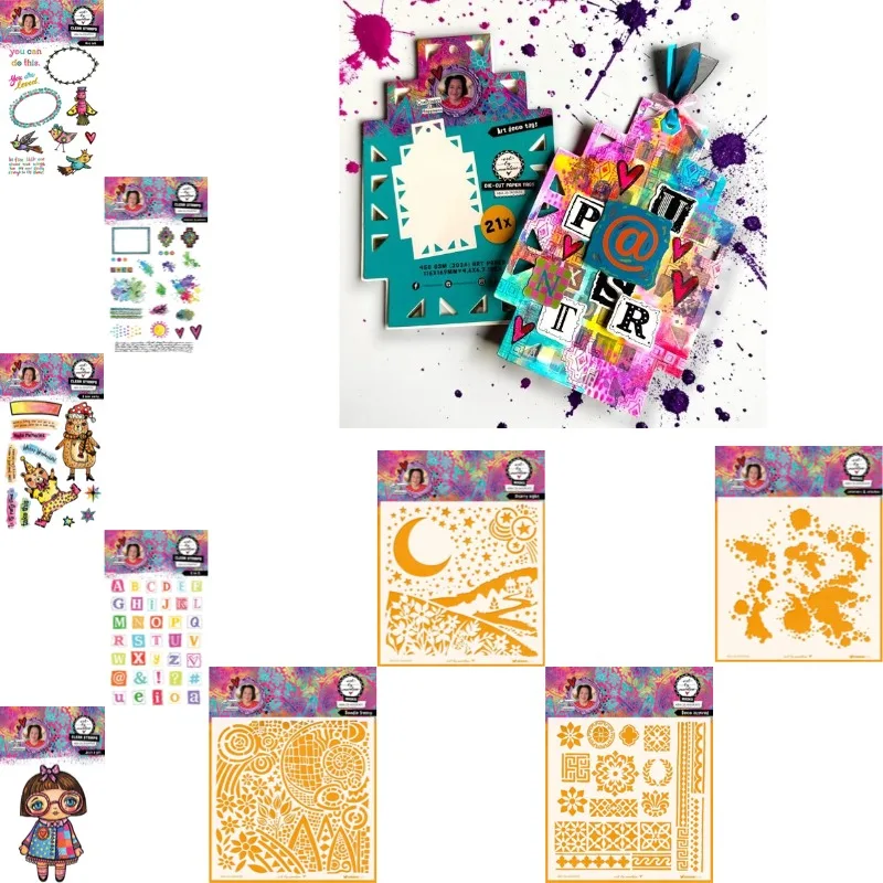 Doodle Frenzy Just a Girl Metal Cut Stamps and Stencil for DIY Scrap Booking Photo Album Embossing Decorative DIY Paper Cards