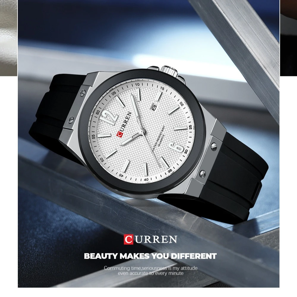 Curren 8467 Men's Watch Calendar Waterproof Luminous Tape Watch Casual Fashion Watches for Men Relogios Masculino Reloj Hombre