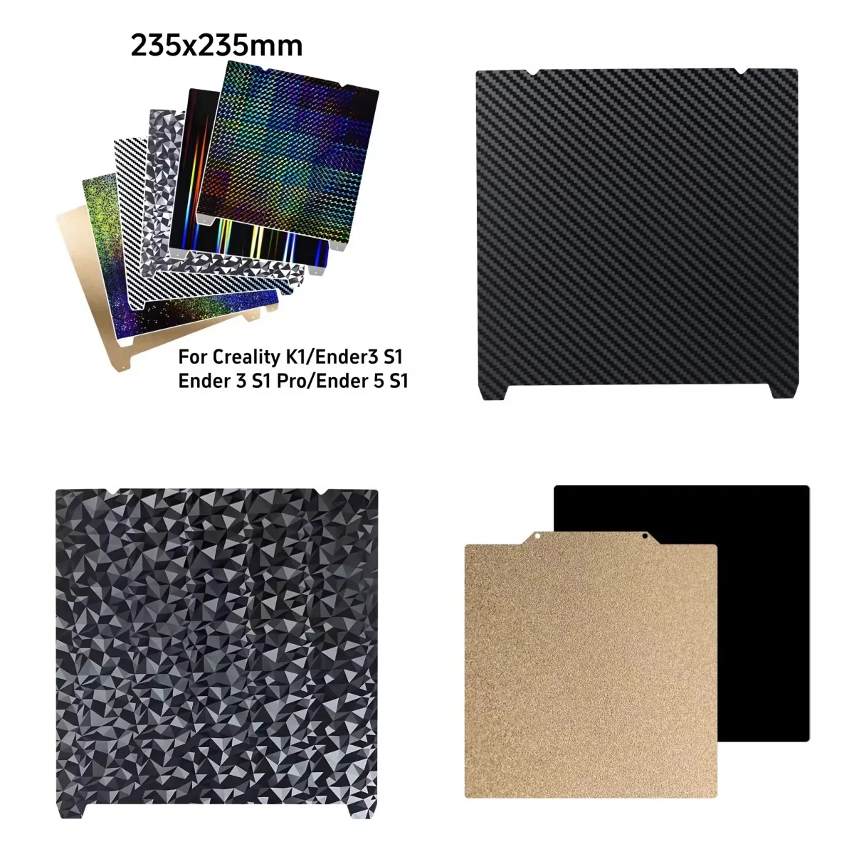 Dla Creality Texture Pei Sheet Spring Steel K1 Max Build Plate 310x315mm Smooth PEO PET PEY Double Printing For K1MAX Heated Bed