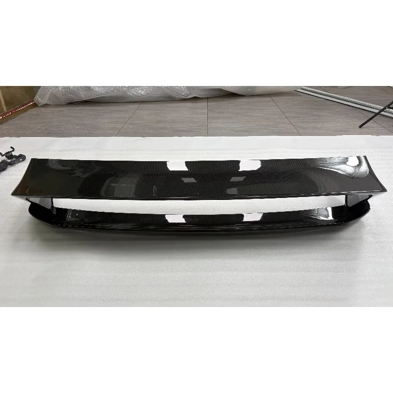 Design AN Design Dry Carbon Fiber Double Deck Rear Wing Spoiler forCar Rear Trunk Wing