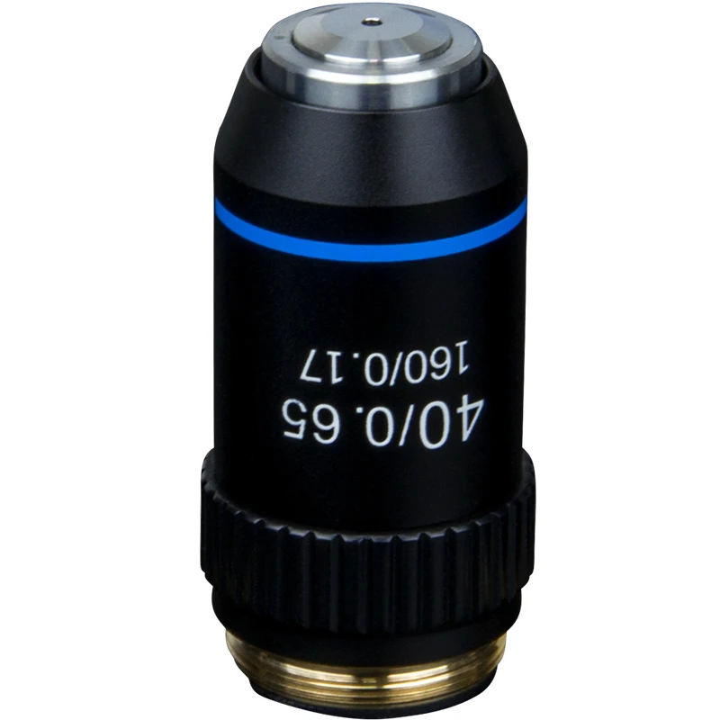 Lensa objektif mikroskop biologi 185 - 195, 4X, 10X, 20X, 40X, 60X, 100X, lensa imersi minyak akromatik, ukuran instalasi 22.2