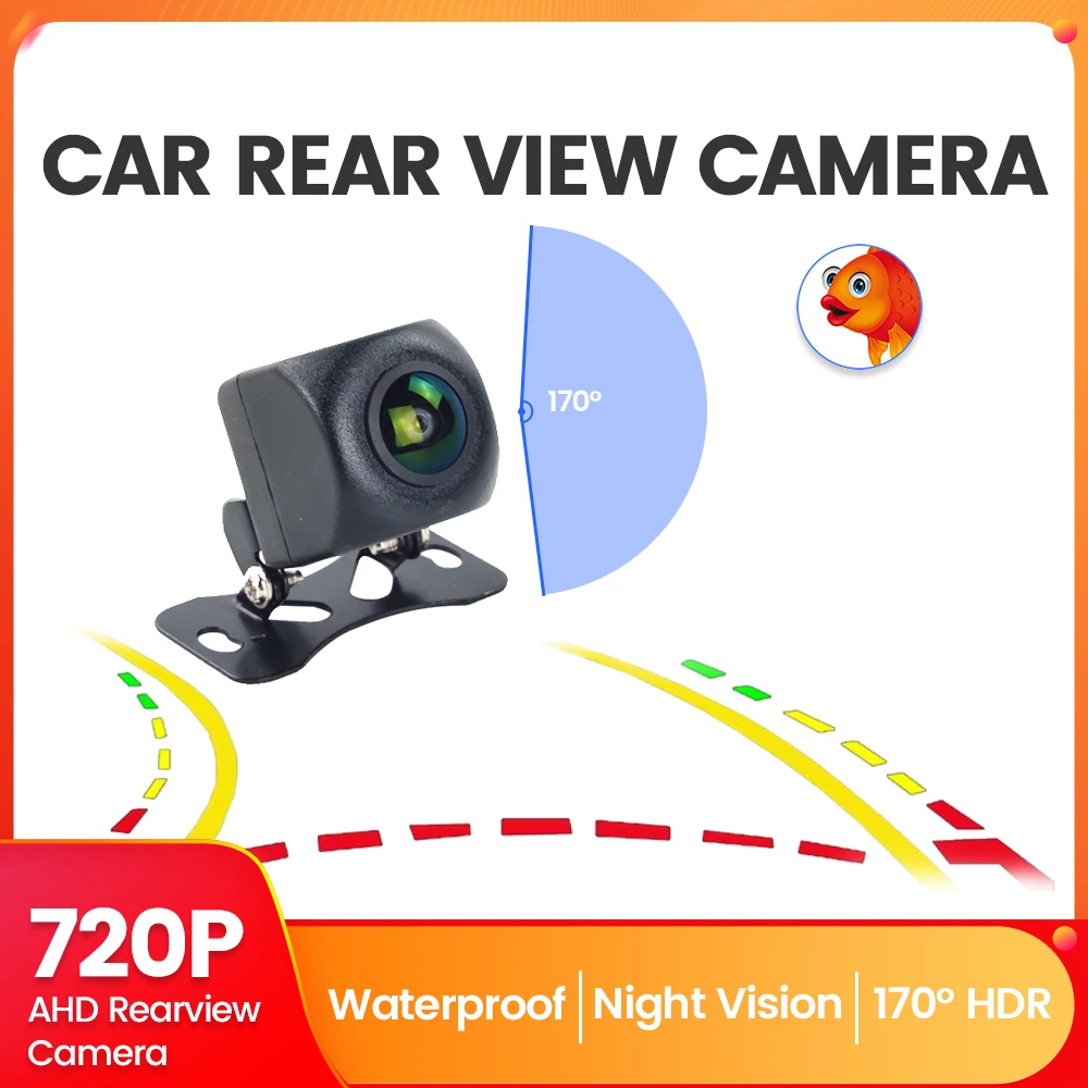 Dustproof AHD 170 Degrees Car Rearview Camera Support Night Vision with Reverse Assist Line for Android Car Stereo Radio Media