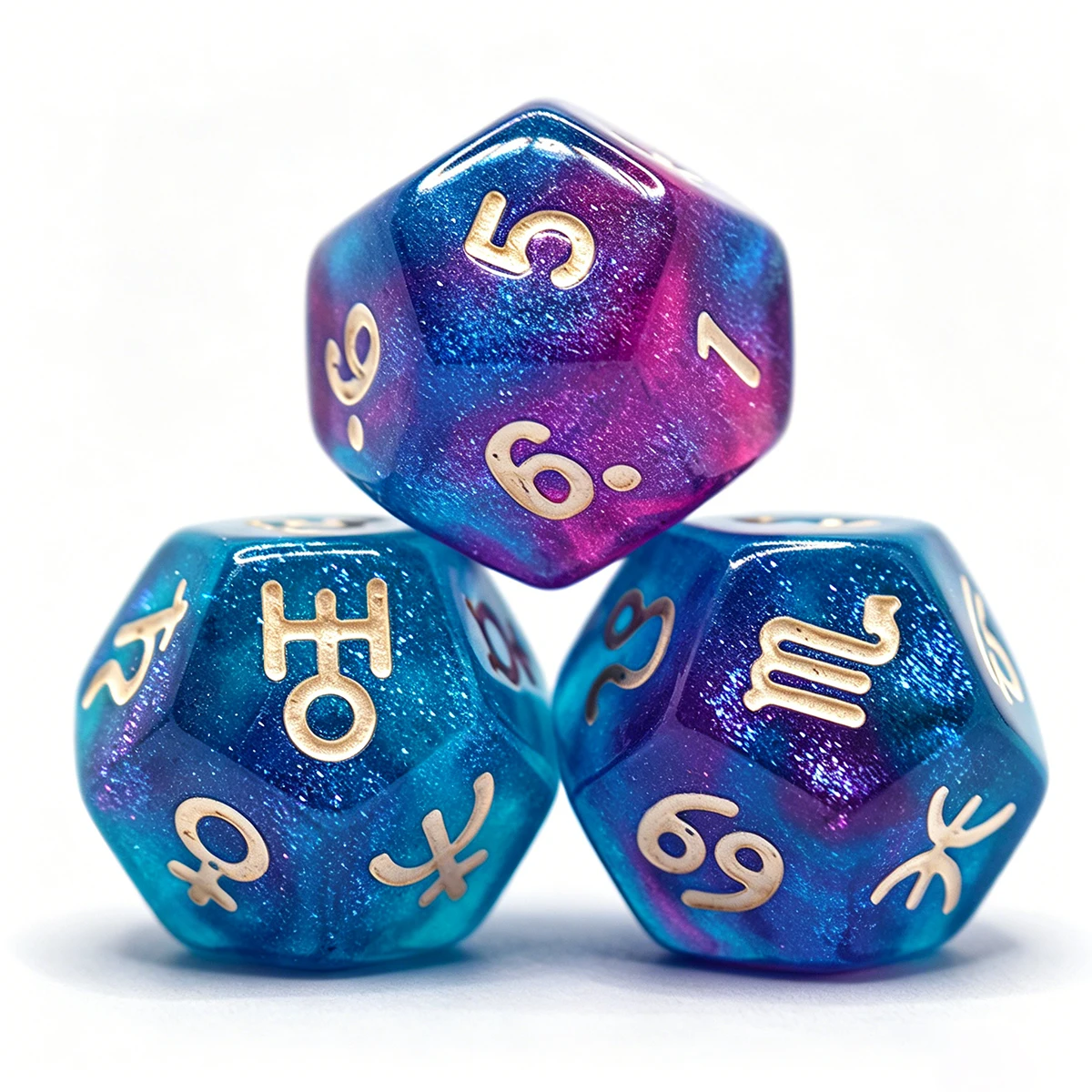 Dés de Tarot, Dés de divination, Outils d'astrologie, Dés d'oracle, Accessoires, Pierres, Dés de constellations, Cubes de jeu mystère, Kit