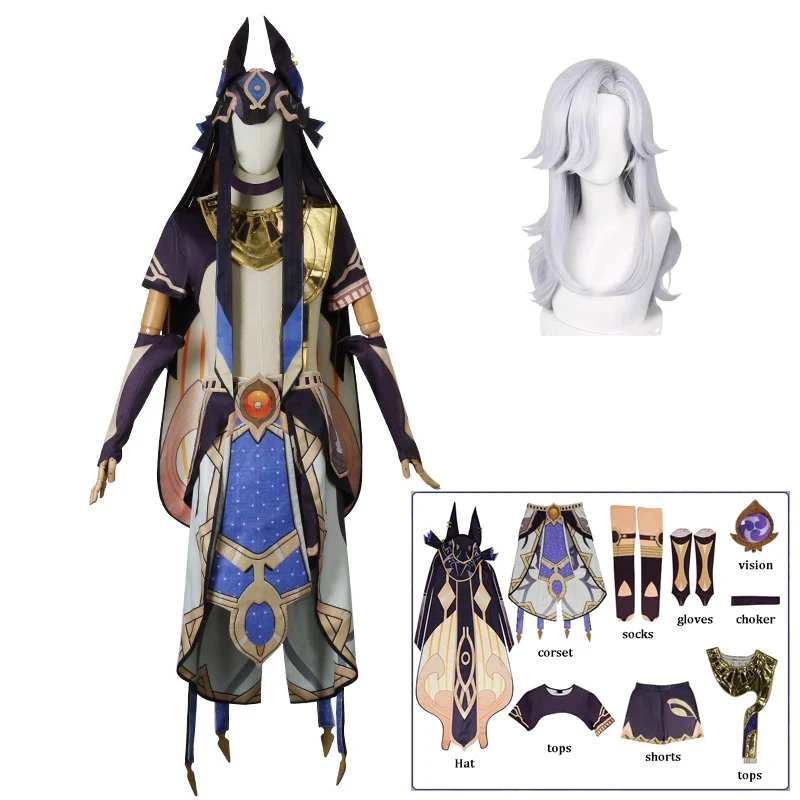 

OPCyno Genshin Impact Cosplay Costume Wig Women Men Game Suit Halloween Carnival Party Comic-con Role Playing Out 8f5d][