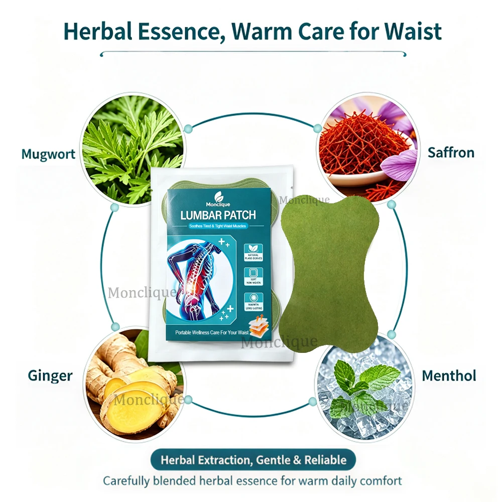 Lumbar Wormwood Patch Hot Compress Back Long-lasting Heating Non-woven Fabric Portable Waist Soothing Pad Daily Care