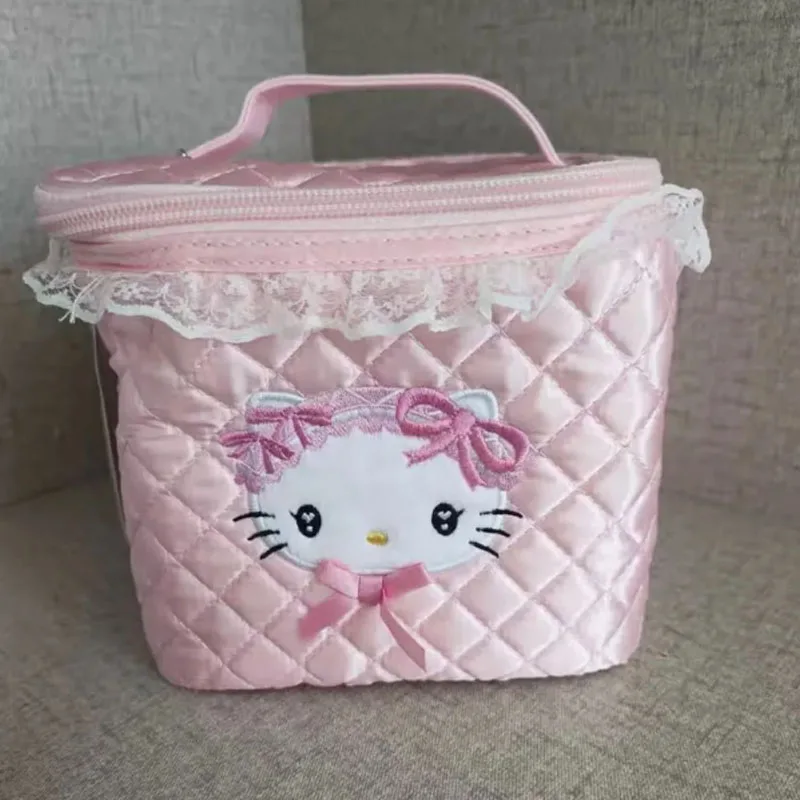 Japan Sanrio Makeup Beauty Hall Kitty 50th Anniversary Limited Doll Hanging Lace Cosmetic Bag Jewelry Case Storage Bag