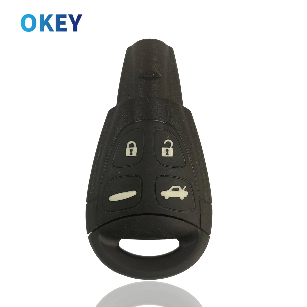 Okey Remote Control Car Key Shell Replacement Case For SAAB 9-3 95 93 95 2003-2011 Soft Rubber 4 Button With Insert Blade