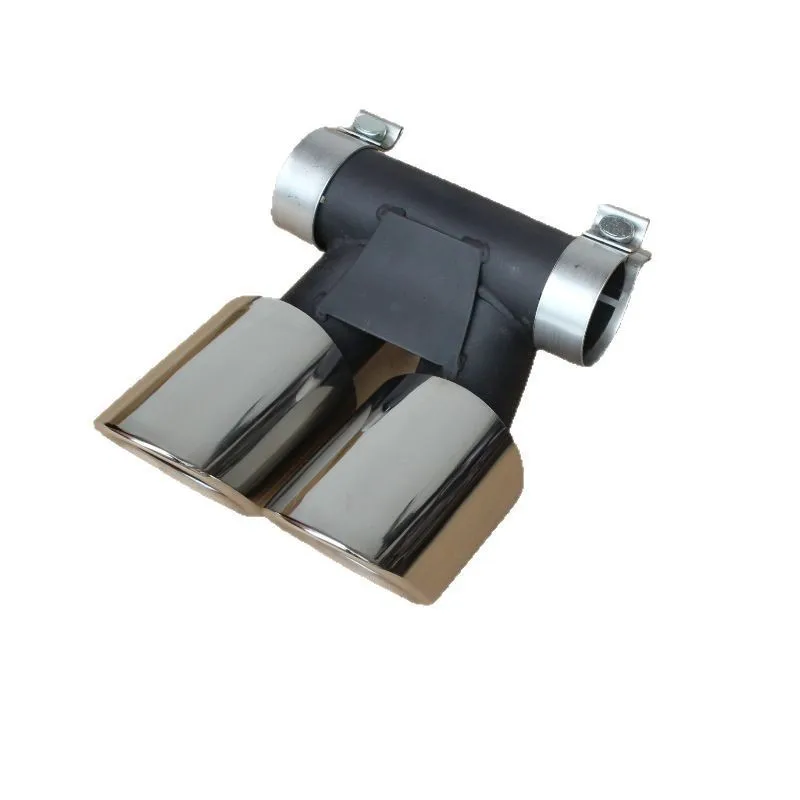 

Suitable for Porsche 718 tail throat modification, double exhaust pipe round tail throat original, black and silver exhaust pipe