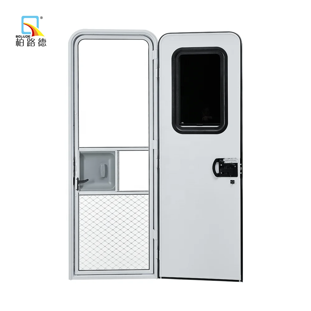 RV Motorhome Door, 622x1822mm Aluminum Alloy Caravan Security Door, Replacement Entry Door Fit for Han Teng and Happiness e+