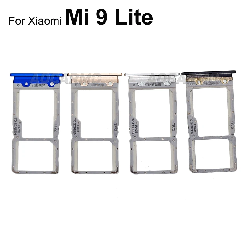 Aocarmo For Xiaomi 9Lite Mi 9 Lite Sim Card SIM Tray Slot Holder Replacement Parts Black Blue White