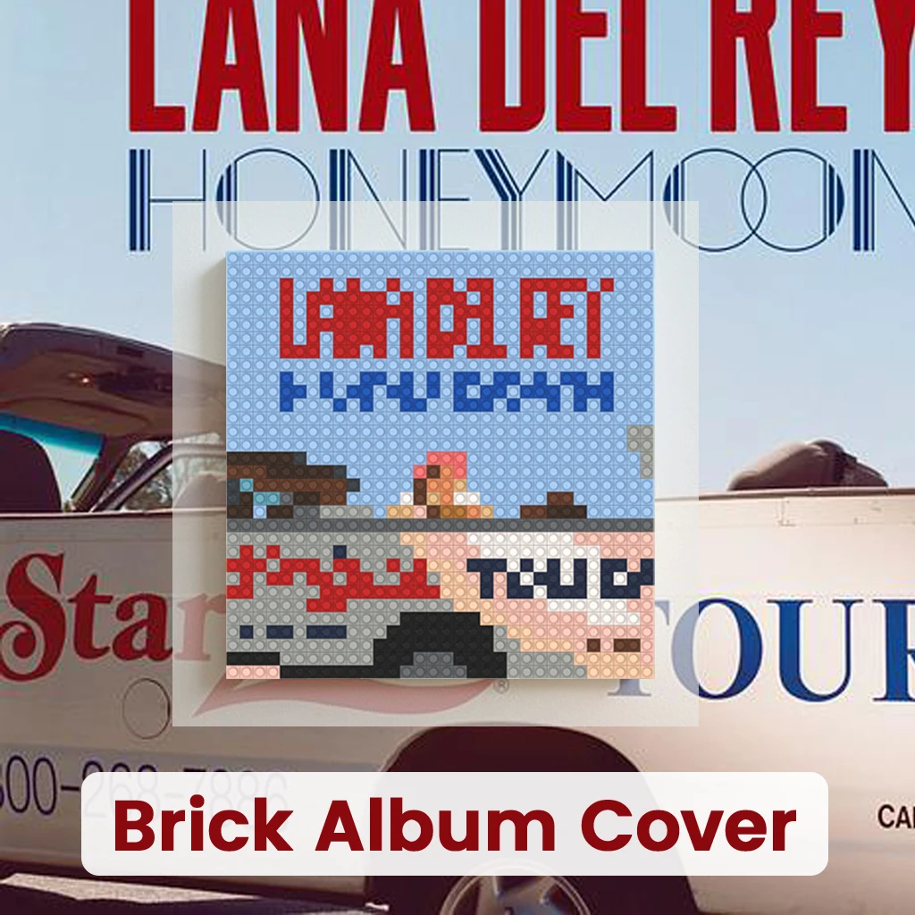 

L-Lana Del Rey Vintage Aesthetic Pop Album Cover MOC Building Blocks Brick Pixel Mosaic Wall Art For Music Fans Collection