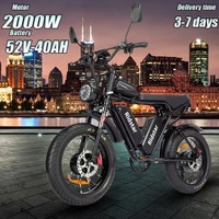 Ridstar Q20 PRO Electric Bike 2000W Dual Motor 52V40AH Lithium Battery Motorcycle City E-Bike 20*4.0 Fat Tire Mountain E-Bicycle