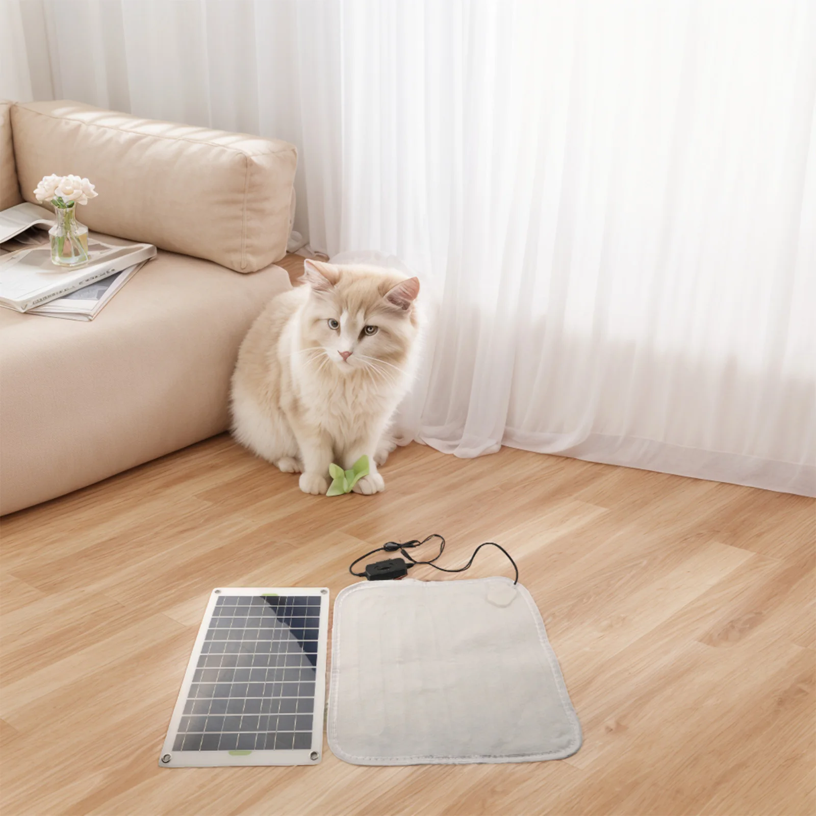 Heated Shoe Pad Pet Warming Pad 1m Connecting Line Adjustable Temperature 50w Solar Heating Blanket For Winter