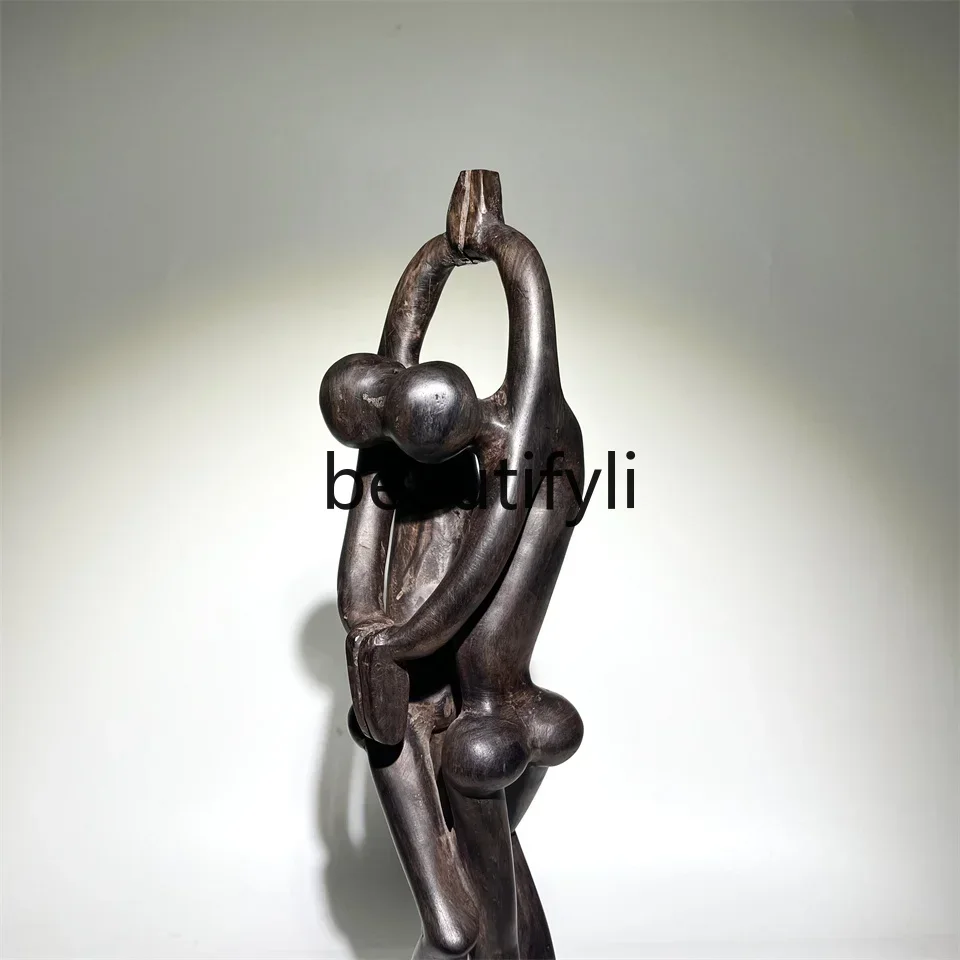 

A15 Ebony carving pure handmade African wood carving home soft decoration design jewelry