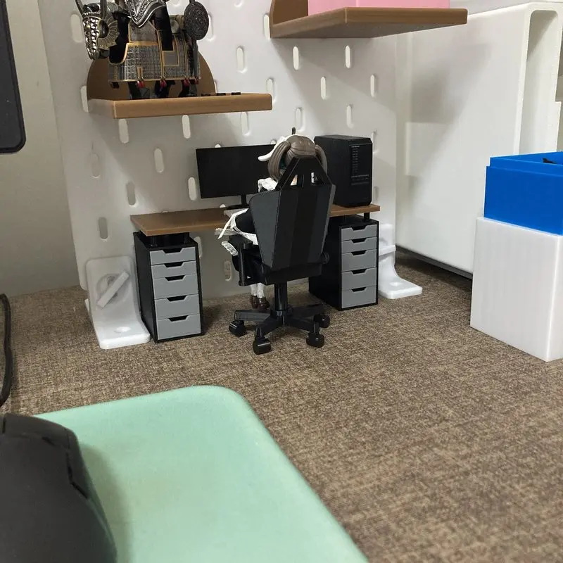 1:12 مكتب مكتب كرسي لوحة المفاتيح الماوس مجموعة عمل الشكل الملحقات Figma متوافق Mecha فتاة دمية Diorama المشهد الدعائم