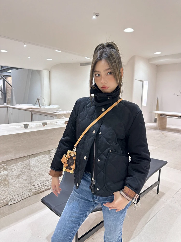 

Женская легкая стеганая хлопковая куртка Briti Sle для осени и зимы, с отложным воротником на одной пуговице, сохраняющая тепло