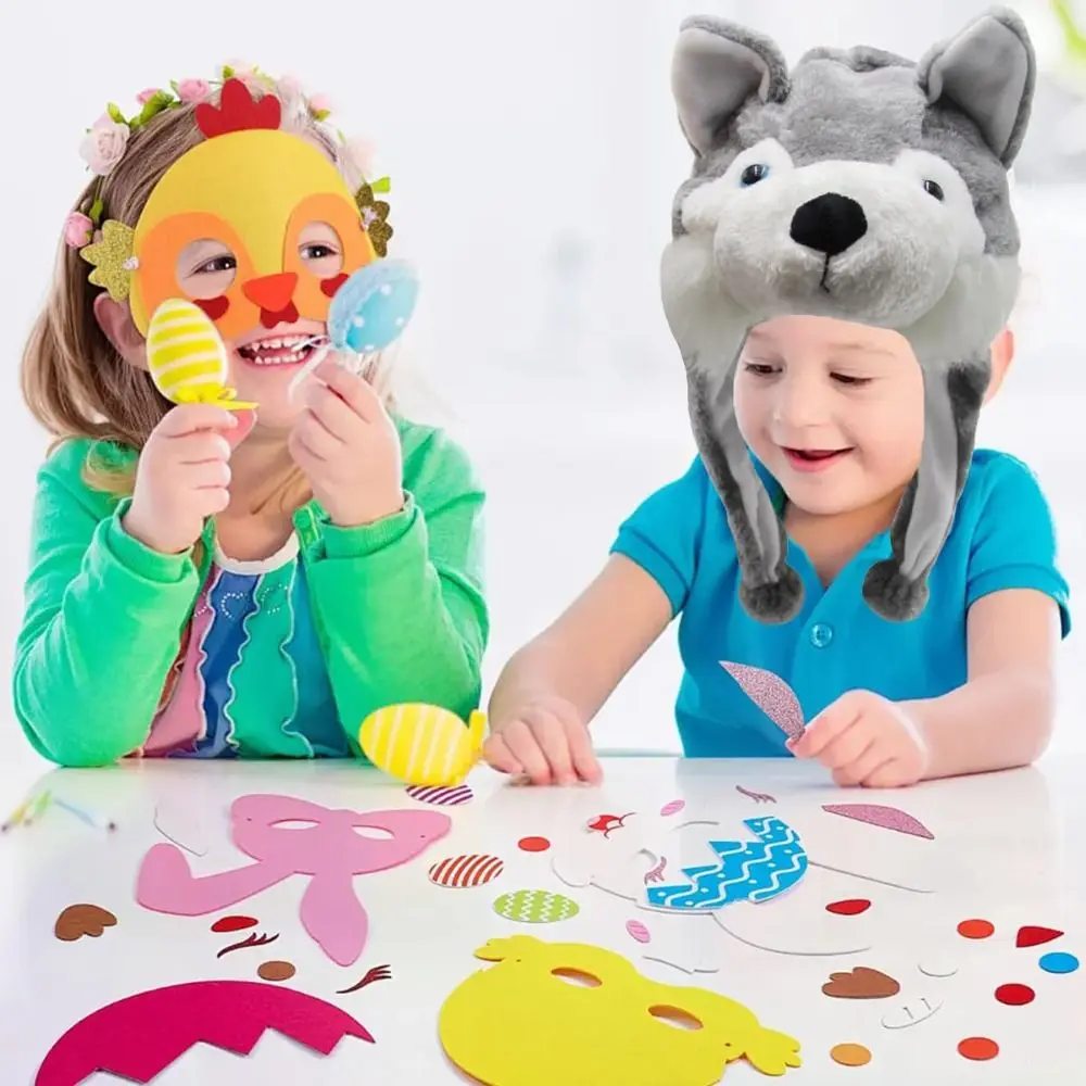 

High Quality Yellow Baby Duck Kids Plush Animal Hat Cartoon​ Panda Husky Cozy Funny Hat Cute Soft Novelty Party Cap Holiday