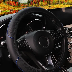 سيارة ذات تقليم شريطي ملون منقوش بالجلد بدون غطاء عجلة قيادة بحافة داخلية تناسب 14.5-15 أعلى 8 سترة للتحفيز الكهربائي للمبيعات - No8