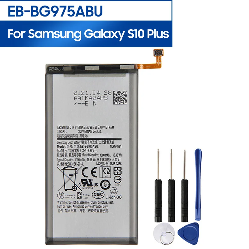 

Replacement Phone Battery EB-BG975ABU For Samsung Galaxy S10+ S10 Plus SM-G9750 4100mAh