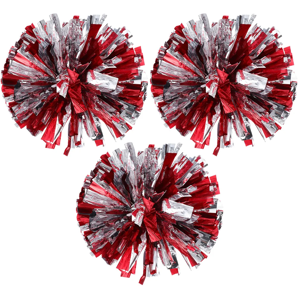 

3pcs Reusable Cheerleading Pompoms Durable Lightweight Portable Cheering Props For Sports Events College Competitions