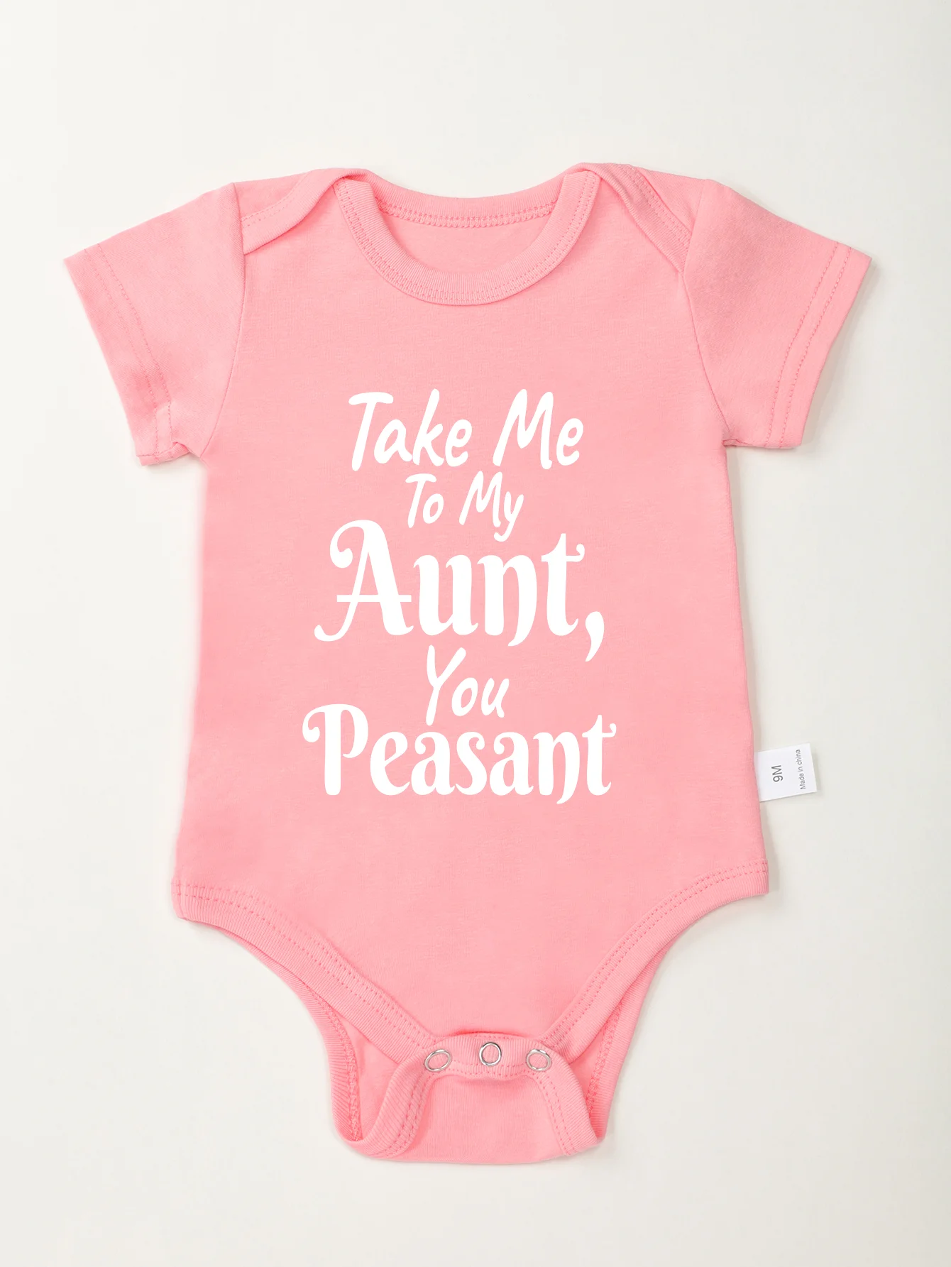 Newborn Take Me To My Aunt You Peasant Printing Bodysuit Cute Infant Jumpsuit Fashion Baby Boy Girl Short Sleeve Toddler Rompers