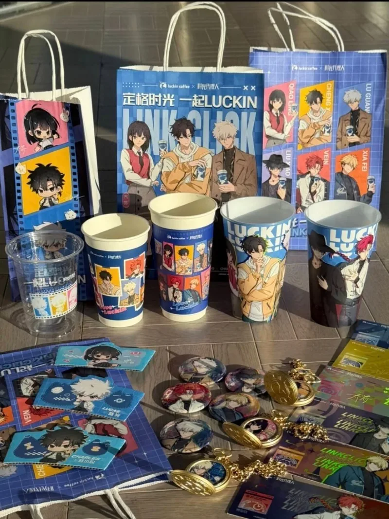 [Collaboration officielle] Link Click X Luckin Game Anime Time Freeze Felix Liuxiao Charles, etc. Badge, montre de poche, breloque, ticket laser