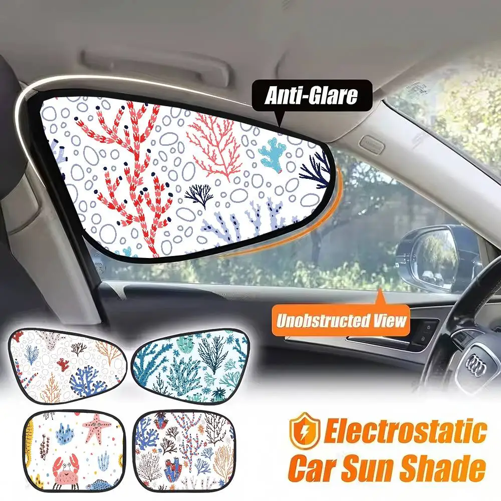 

Marine Animal Pattern Car Side Window Sunshade - UV Protection, Electrostatic Adsorption, Universal Outdoor Use
