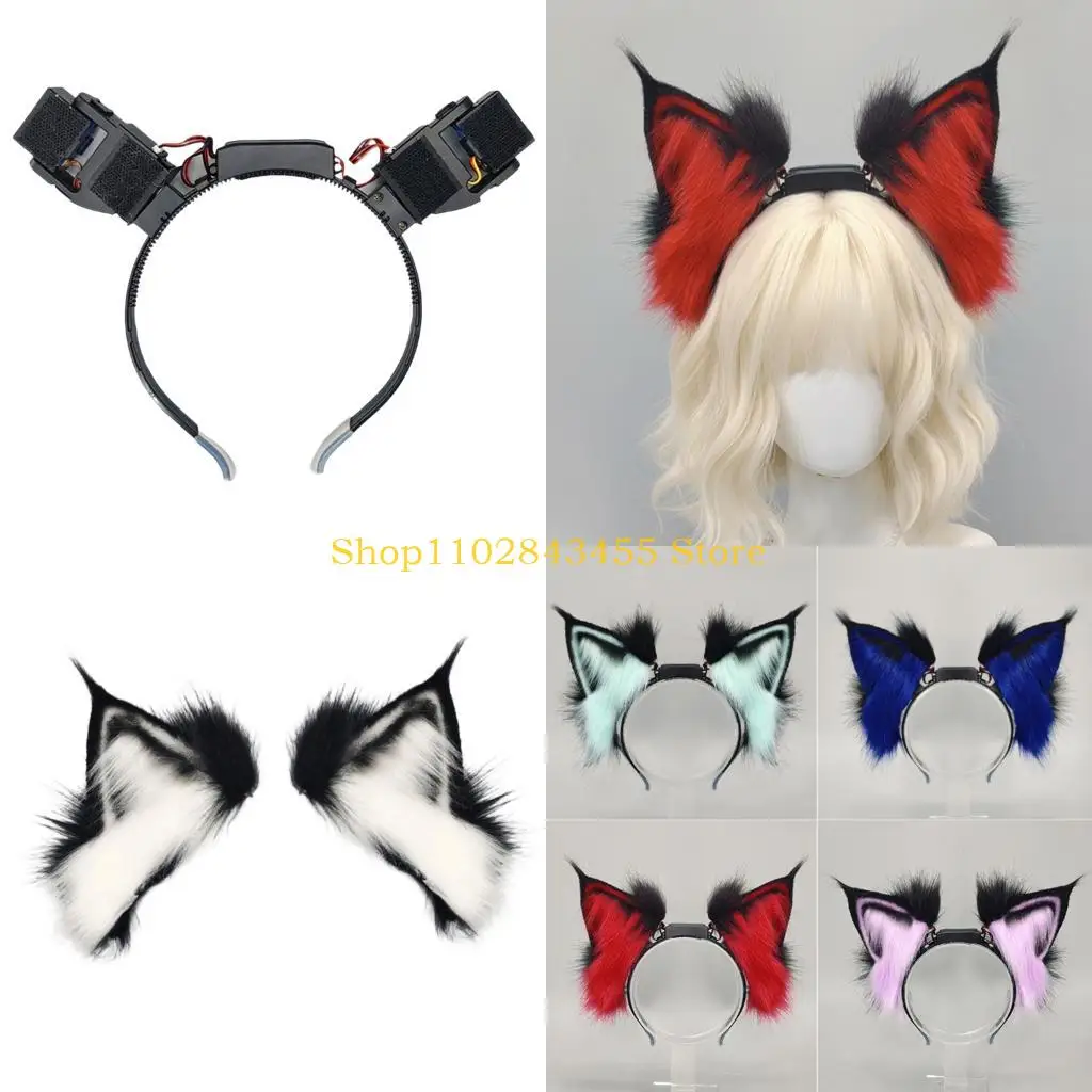 49mc-子猫コスプレアクセサリーフェイクヘア耳ヘアバンド毛皮のようなヘッドバンドハロウィーンパーティーやコスチュームイベント用