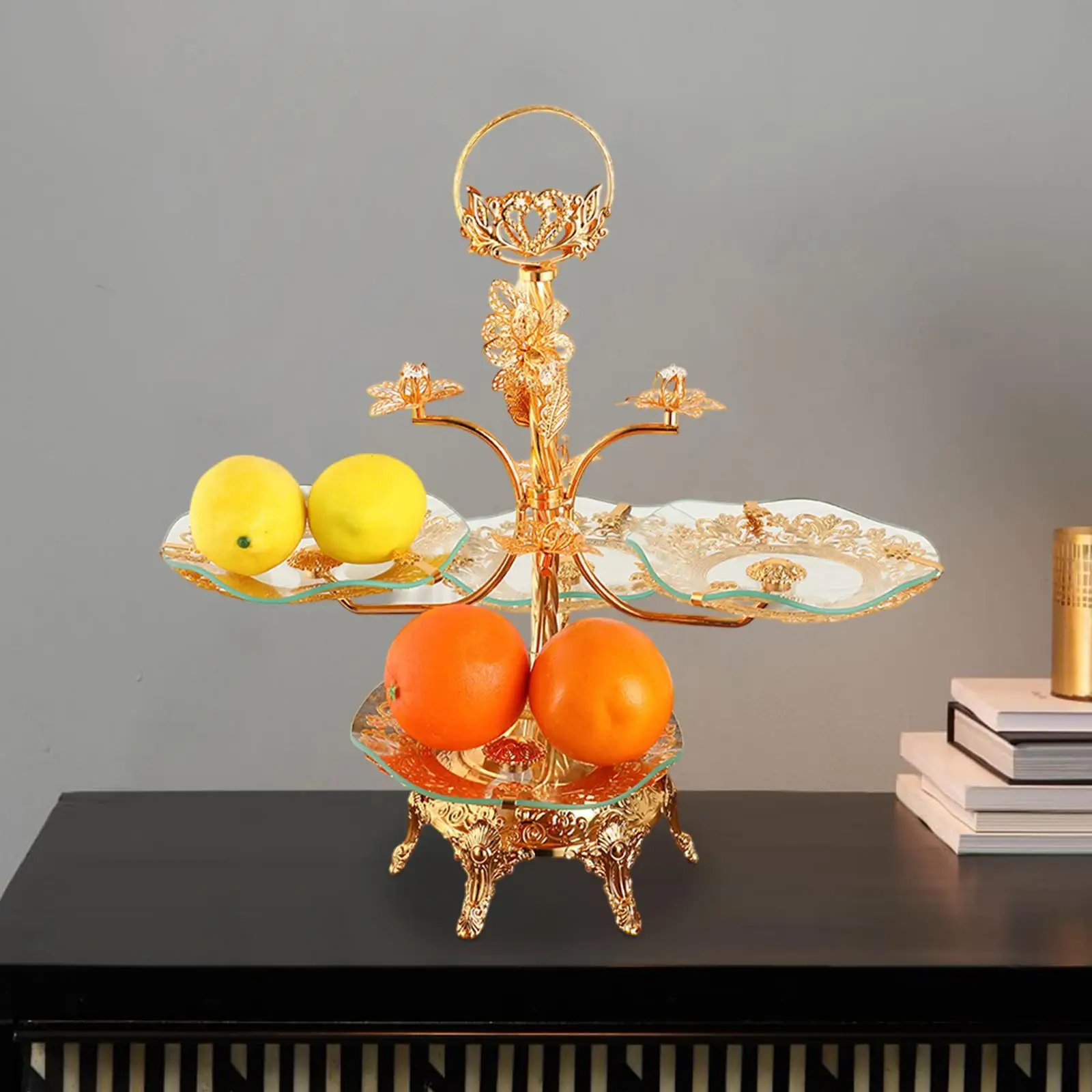 

Multi Tier Display Sturdy Fruit Plate Stand for Living Room Wedding Kitchen