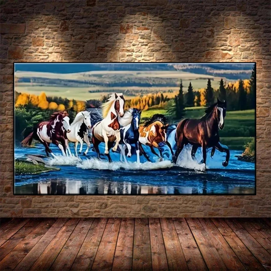 

DIY комплект алмазной живописи Новое современное искусство природный пейзаж животные лошади Алмазная мозаика полная дрель вышивка ручная работа хобби