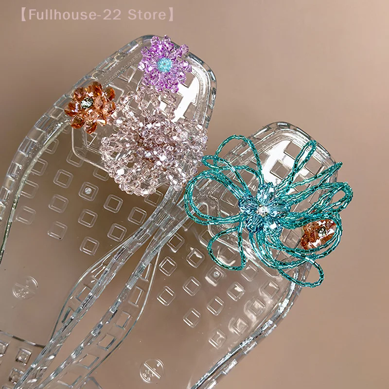 【MAX-22】Crystal Handcrafted Beaded Jelly Shoes Shoes Buckles Sandals Accessory DIY Decorative Shoe Flower Slippers Accessories