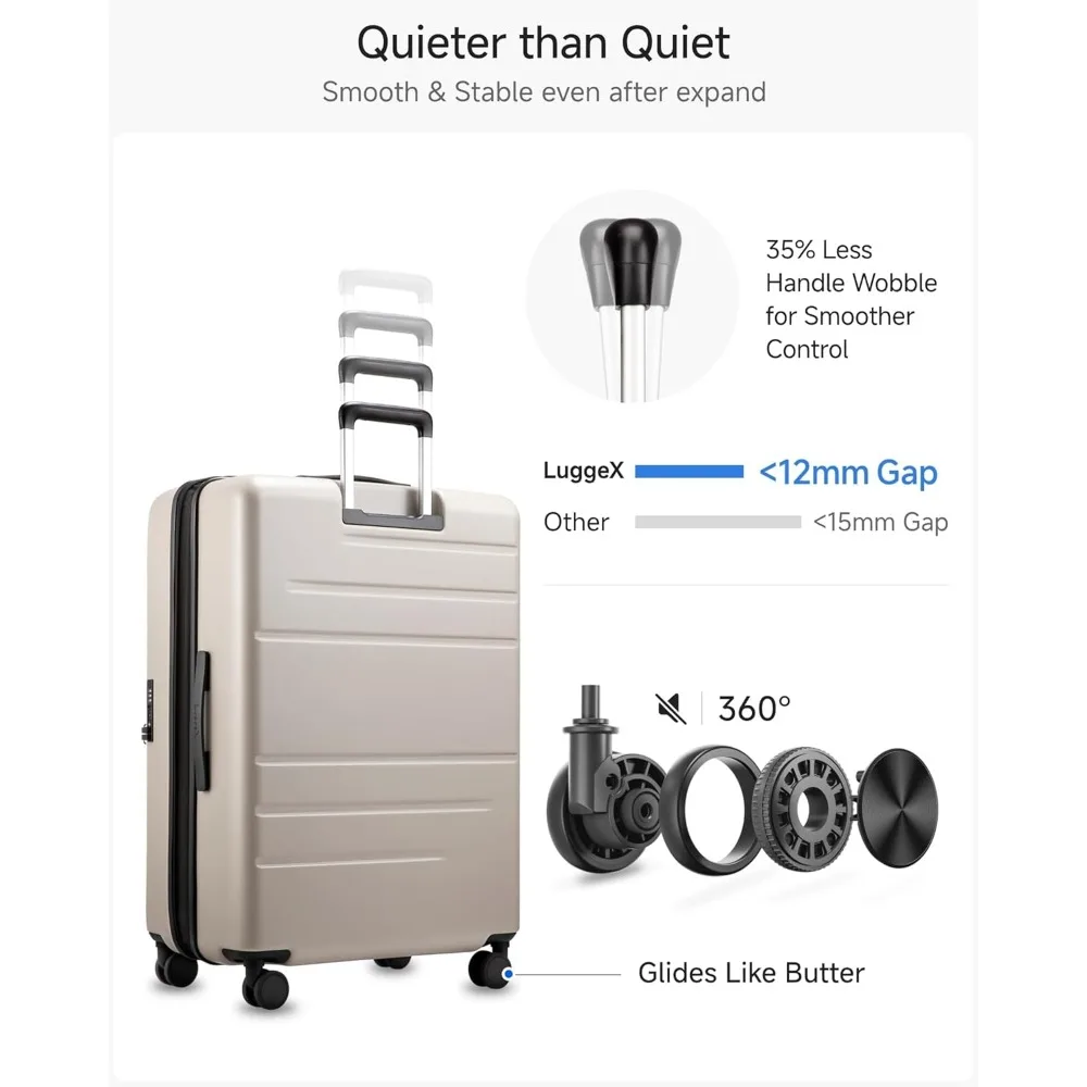 Expandable Polycarbonate Hard Shell Suitcase with Wheels, Top Opening, Purple, 28 Inch, Luggage for Travel