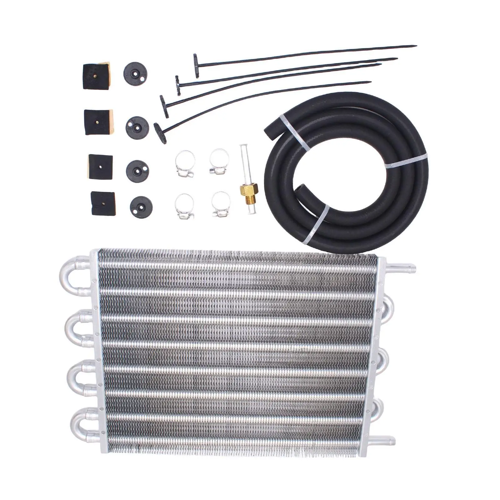 

Transmission Cooler Heavy Duty 8 Pass Tube and Fin with Hose Mounting Kit Engine Parts Transmission Oil Cooler Oil Cooler Kit