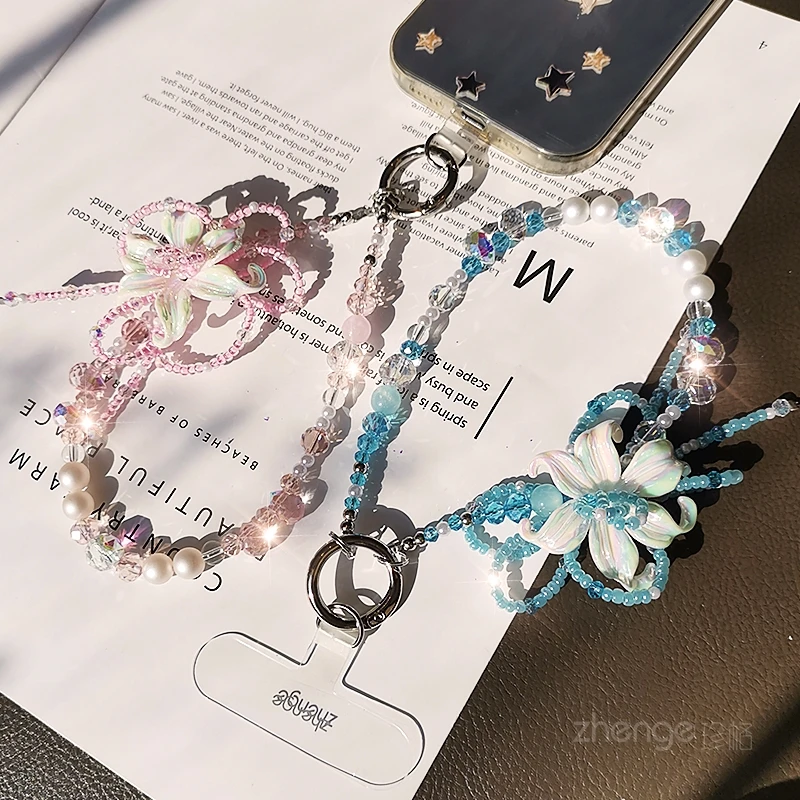 

Fresh Sweet Women's Wrist Strap, Universal Decorative Chain for Phone Case Purse Key