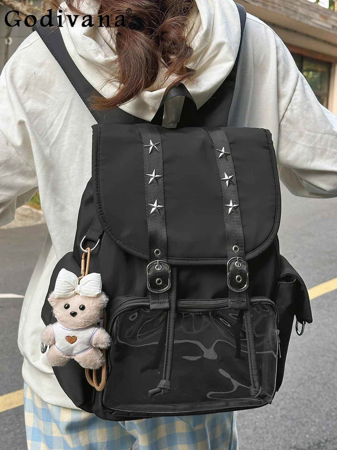 

Japanese Style Original Daily Commuting College Style Backpack Anime Transparent Large Capacity Pain Bag for Women