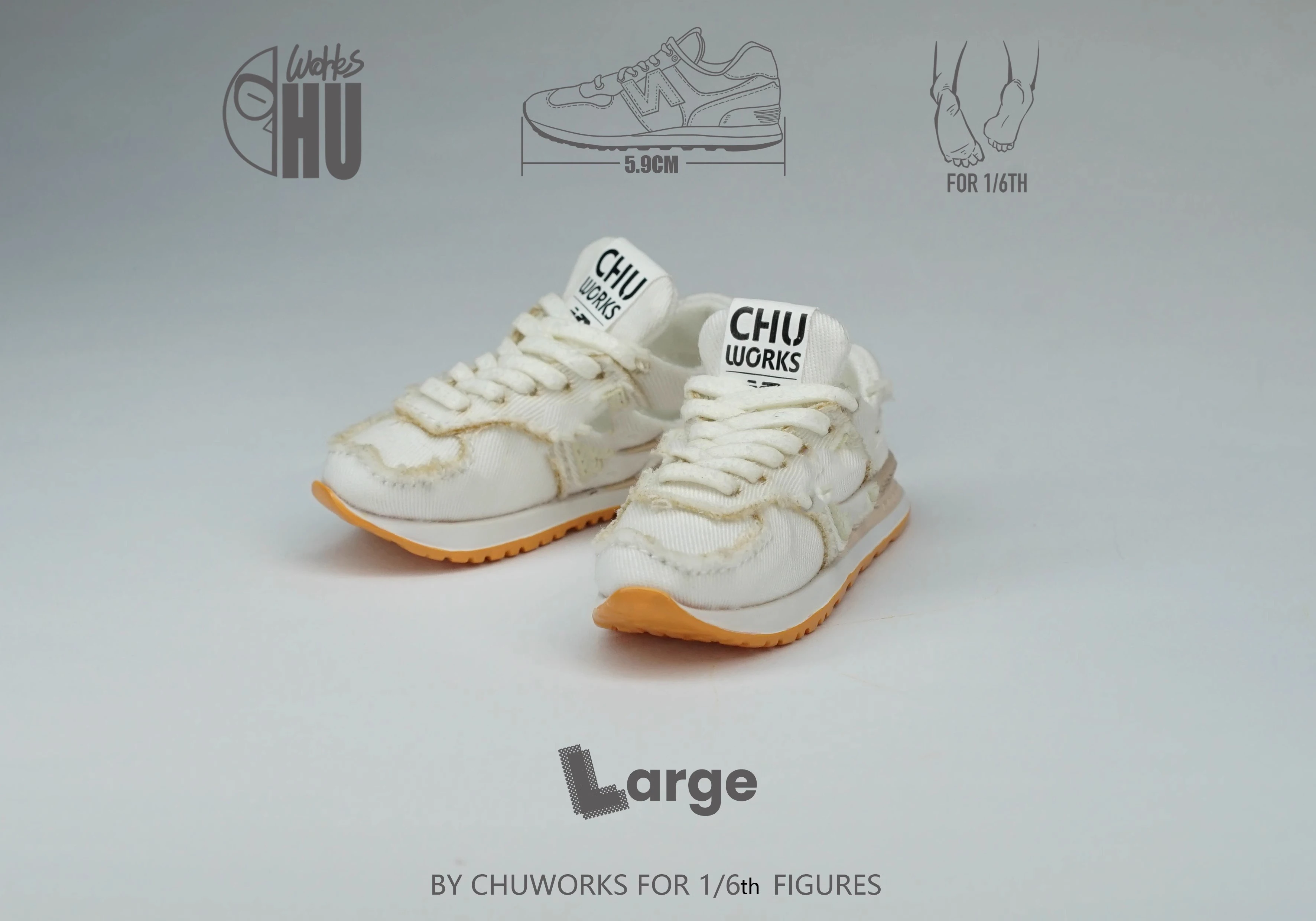 

Chuworks 1/6TH Soldiers Hand-made Trendy Running Shoes Fashion Sneakers Large Size Model fit 12" Action Figure BJD Doll Toy DIY