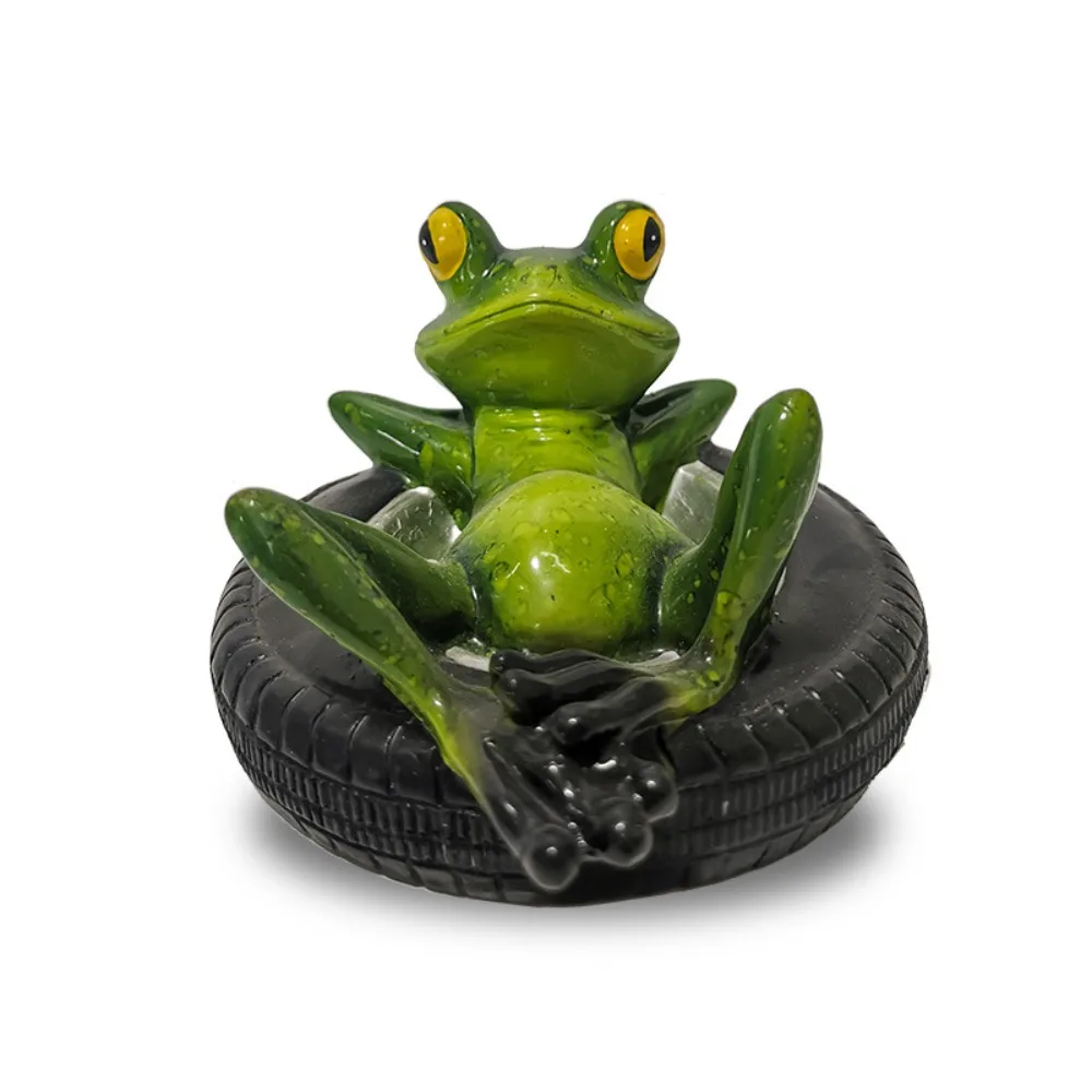 

Crafts Resin Frog Statue Cartoon Cute Miniatures Figurine Waterproof Floating Pond Ornament Rockery