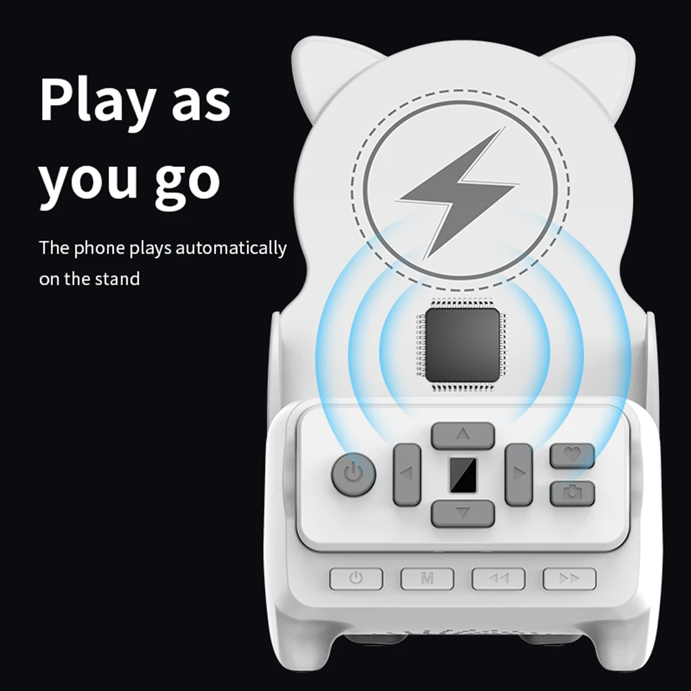 Беспроводное зарядное устройство 4-в-1, 15 Вт, беспроводной Bluetooth-совместимый динамик, многофункциональный аудиодинамик с дистанционным управлением для домашнего офиса