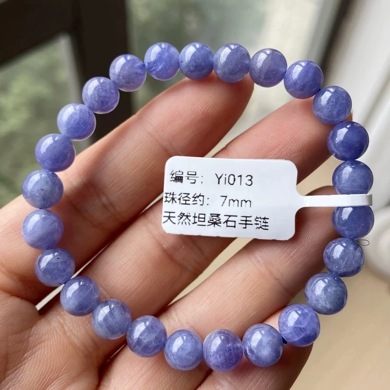 

Natural Blue Tanzanite Gemstone Bracelet Round Beads Stone Jewelry From Tanzania Tanzanite AAAAAA