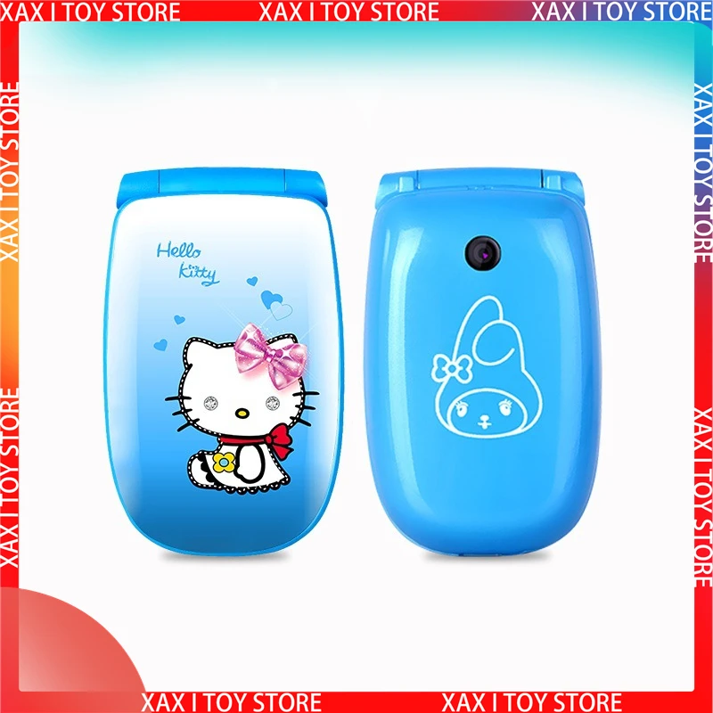 Anime Sanrio K688 Kawaii Hellokitty Flip Action Figures Model Mobile Phone Cartoon Cute Student Russian Mobile Phone Girl Gift