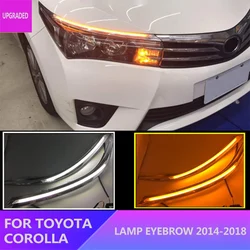 Car LED DRL Light 12V Daylights For Toyota Corolla 2014-2018 Dynamic Yellow Turn Signal Daytime Headlight Cars Running Lights
