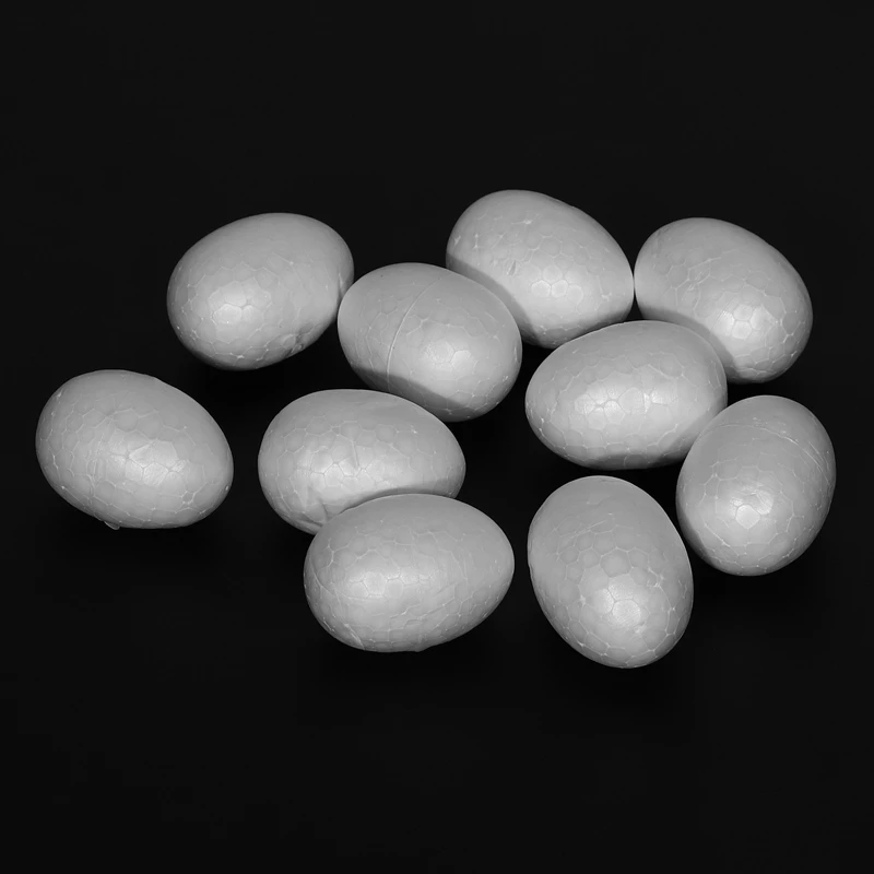 Emoufs de pâques blancs décoratifs en polystyrène, pour peindre ou coller, 6 cm, 30 pièces