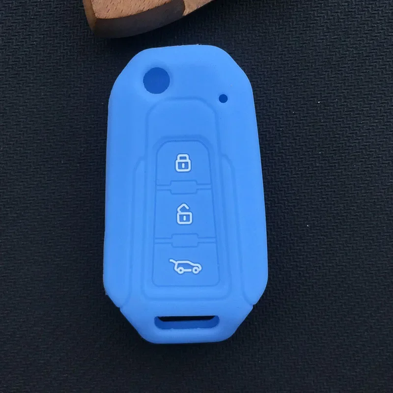 ZAD Silicone Rubber Car Key Case Cover Protector Bag Set Holder for BAIC MOTOR BJ20 BJ40 20 40 3 Buttons Key Fob Car Accessories