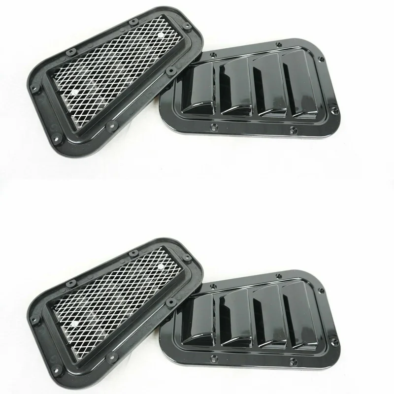 For Land Rover Defender 90 110 Top Air Intake Vents Gloss Black Wing Bonnet Set