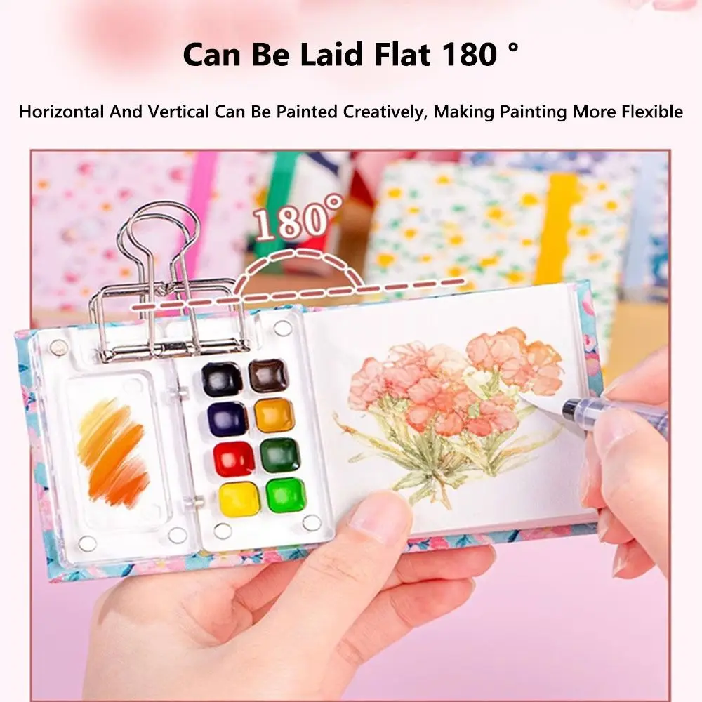 Mini libro de pintura de acuarela de alta calidad, cuaderno de bocetos de bolsillo grueso portátil de 300g, pintura artística cuadrada, Bloc de notas, pintura artística