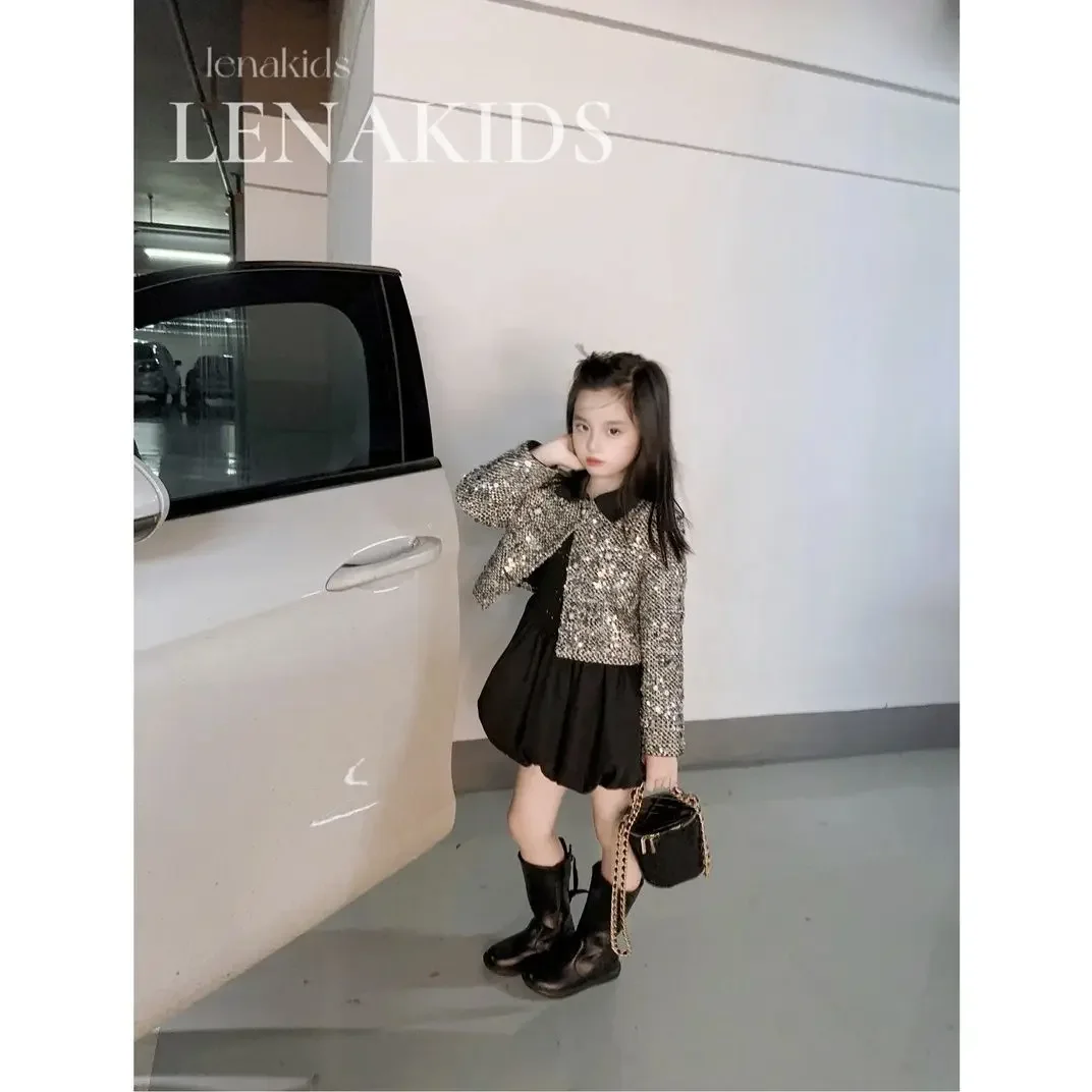 Girls Clothes Suit Fall Family Star 2024 Spring and Antumn Short Coat Girl Autumn New White Wear Foreign Style Party Suit