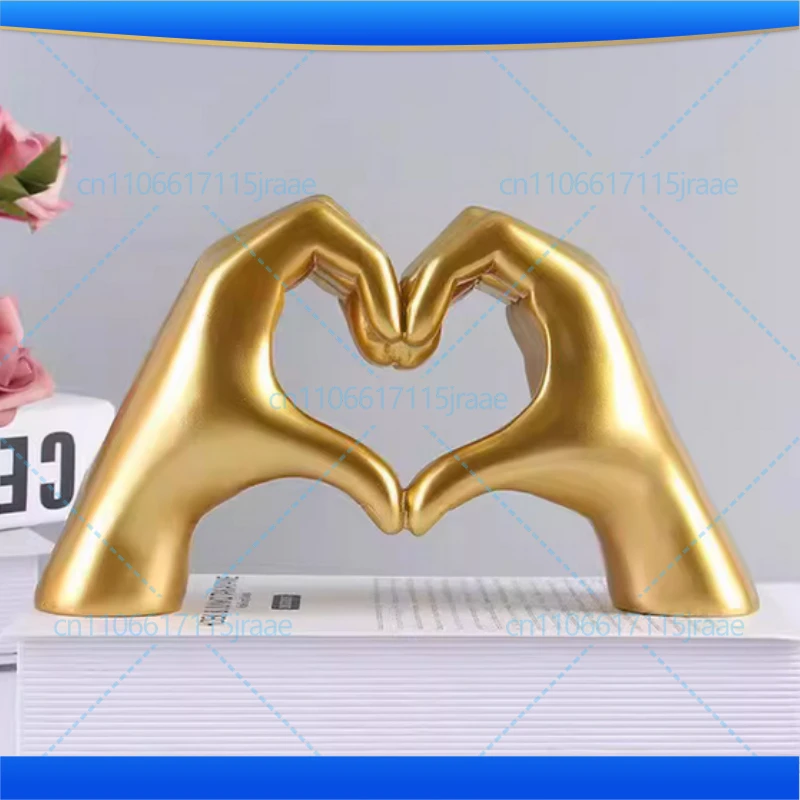 Gesture Decoration Heart Finger Statue Modern Art Sculpture Decor Love Figurines Bedroom Home Desktop Wedding ornaments