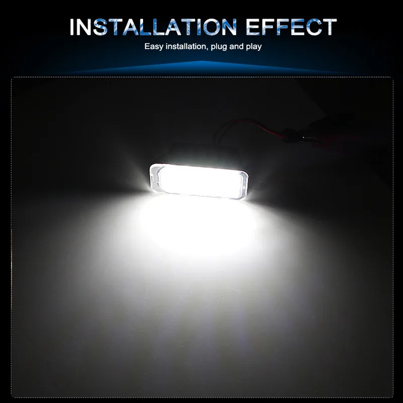 2X أضواء لوحة ترخيص LED لكرنفال C-MAX 2 واط 6500 كيلو 12 فولت لأضواء لوحة الترخيص Mondeo Cuga Galaxy S-Max