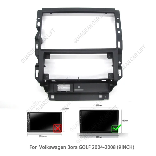 Imagen 2 del producto Adaptador de Fascia de Radio de coche de 9 pulgadas para Volkswagen Bora Jetta mk4 GOLF 2004-2008 Marco de Radio Android Kit de Cable de Panel de montaje de tablero