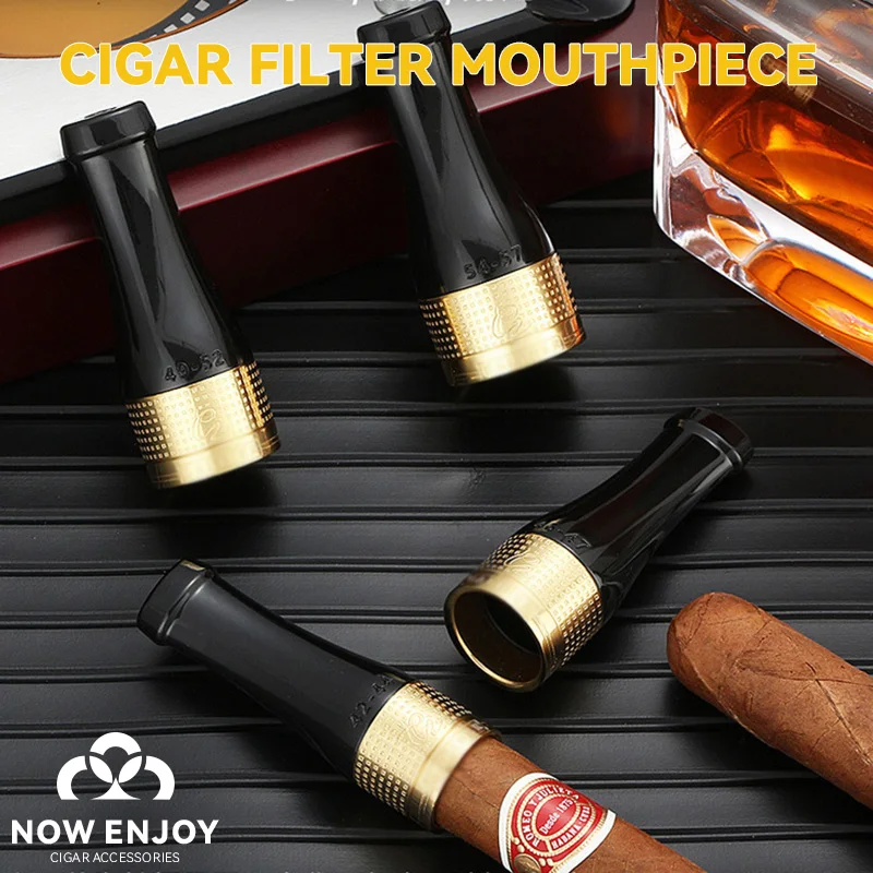 

Luxury cigar filter mouthpiece with 4 Sizes Cigar filter Easy to clean and reusable Resin set Smoking Accessories